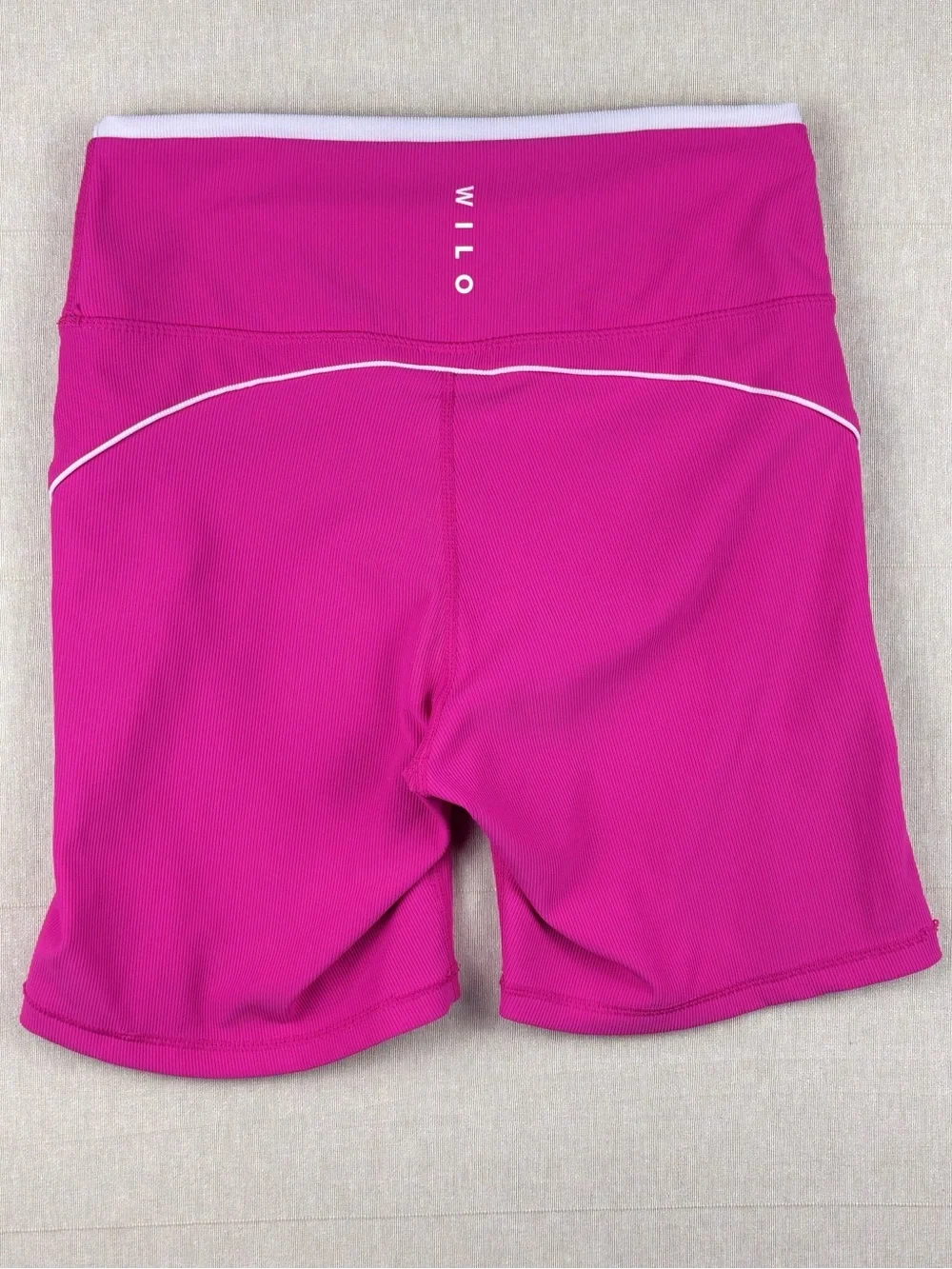 WILO The Label Pink Ribbed Biker Shorts Medium Activewear Pockets Workout